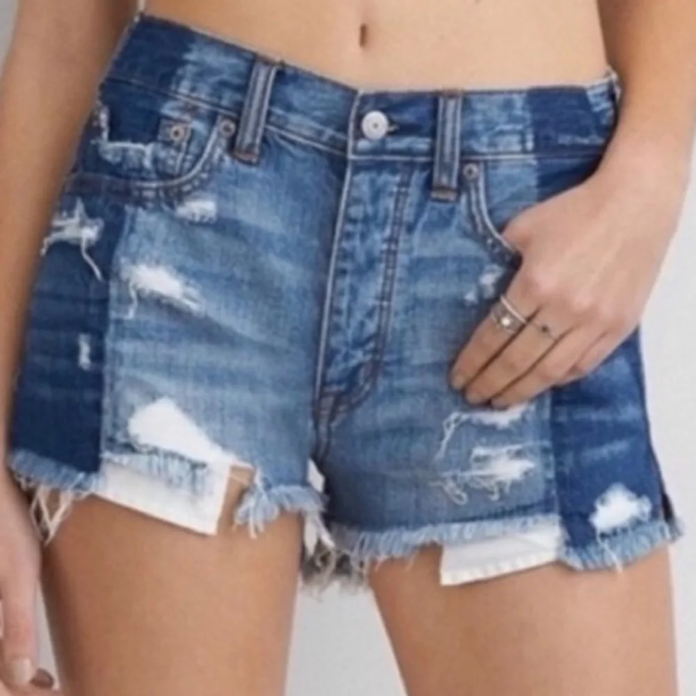American Eagle Vintage Hi Rise Festival Destroyed Jean Shorts 8
